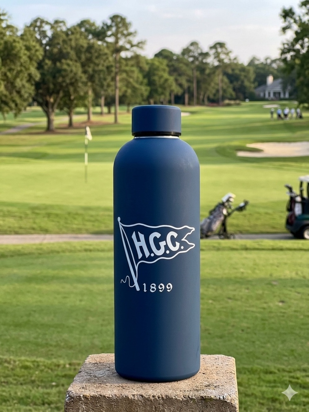 Custom Hackensack Golf Club Navy Insulated Stainless Steel Water Bottle
